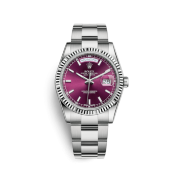 Rolex Day-Date 36 White Gold / Oyster / Cherry