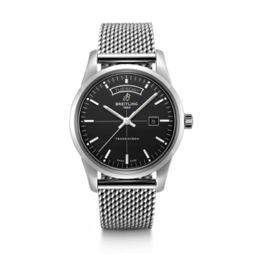 Breitling Transocean Day & Date Stainless Steel / Black / Milanese