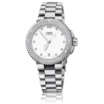 Oris Aquis Date Diamonds 36 Stainless Steel / White - Diamond / Bracelet
