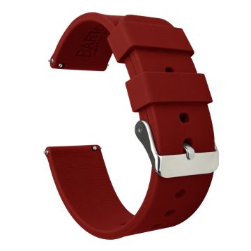 Silicone Crimson Red Watch Band - 22mm