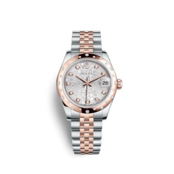 Rolex Datejust 31 Rolesor Everose Domed Diamond / Jubilee / Silver Computer