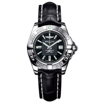 Breitling Galactic 32 Stainless Steel / Trophy Black / Croco