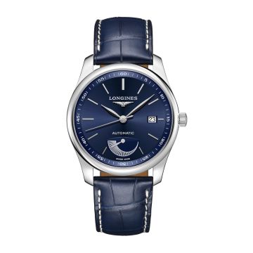 Longines Master Collection 40mm Power Reserve Stainless Steel / Blue / Alligator