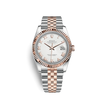 Rolex Datejust 36 Rolesor Everose Fluted / Jubilee / White Roman