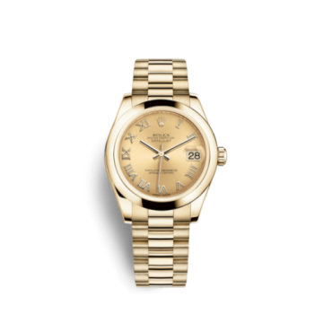 Rolex Datejust 31 Yellow Gold Domed / President / Champagne Roman