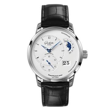 Glashütte Original PanoMatic Lunar Stainless Steel / Silver / Alligator / Folding