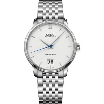 Mido Baroncelli Big Date Stainless Steel / White / Bracelet