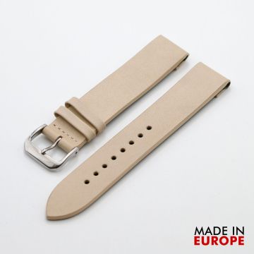 Clip-On Sand Beige Leather Watch Strap - 20mm