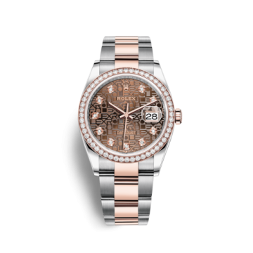 Rolex Datejust 36 Stainless Steel / Everose / Diamond / Chocolate Computer / Oyster
