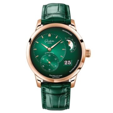 Glashütte Original PanoMatic Lunar Red Gold / Green / Alligator - Folding