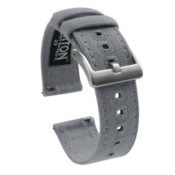 Cool Grey Canvas Watch Band - 22mm