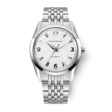 Nivada Grenchen Antarctic 35 White - White Luminova / Stainless Steel / Beads of Rice