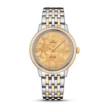 Omega De Ville Prestige Quartz 32.7 Butterfly Stainless Steel / Yellow Gold / Diamond / Bracelet