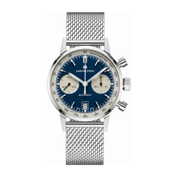 Hamilton Intra-Matic 68 Auto Chrono Stainless Steel / Blue / Mesh