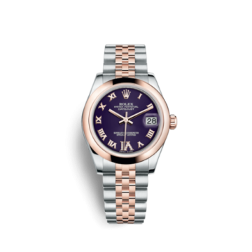 Rolex Datejust 31 Rolesor Everose Domed / Jubilee / Purple Roman