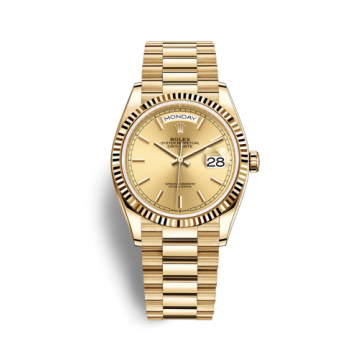 Rolex Day-Date 36 Yellow Gold / Fluted / Champagne / President