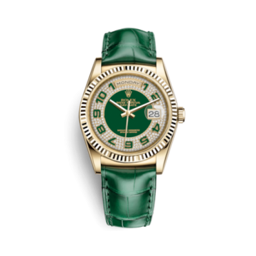 Rolex Day-Date 36 Yellow Gold / Strap / Green Arabic