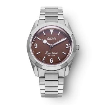 Nivada Grenchen Super Antarctic 3.6.9. Brown - White Luminous / Stainless Steel / Flat Link