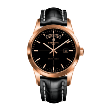 Breitling Transocean Day & Date Red Gold / Black / Croco / Pin