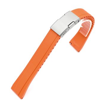 Quick Release FKM27 Orange Titanium Slinea Clasp FKM Rubber watch strap, 20mm or 22mm - 20mm