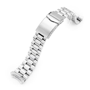 Endmill Watch Band for Seiko 5 Sports GMT SSK001 SSK003 SBSC003, Stainless Steel - Brushed, V Diver Clasp - 22mm