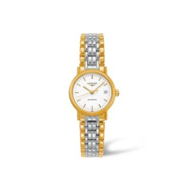 Longines Presence 25.5 Automatic PVD Gold / White / Bracelet