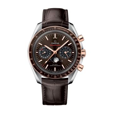 Omega Speedmaster Moonphase Chronograph Master Chronometer Stainless Steel / Sedna Gold  / Brown