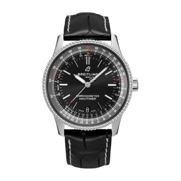 Breitling Navitimer 1 38 Automatic Stainless Steel / Black / Croco / Pin