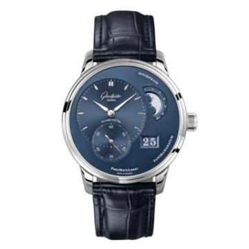 Glashütte Original PanoMatic Lunar Stainless Steel / Blue / Alligator - Folding