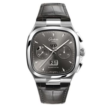 Glashütte Original Seventies Chronograph Panorama Date Ruthenium / Alligator / Folding