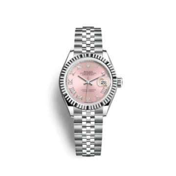 Rolex Lady-Datejust 28 Stainless Steel Fluted / Pink - Roman / Jubilee