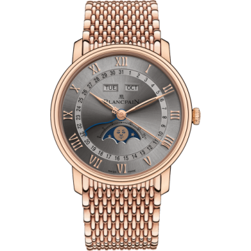 Blancpain Villeret Quantième Complet 40mm Red Gold / Grey / Bracelet