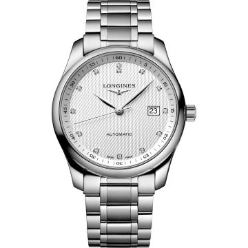 Longines Master Collection 40 Date Stainless Steel / Silver-Diamond / Bracelet