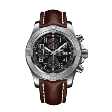 Breitling Super Avenger II Stainless Steel / Volcano Black / Calf / Folding