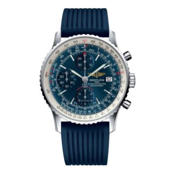 Breitling Navitimer Heritage Stainless Steel / Aurora Blue / Rubber