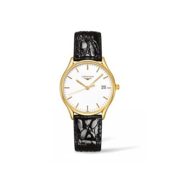 Longines Lyre Quartz 32 Yellow Gold PVD / White / Strap