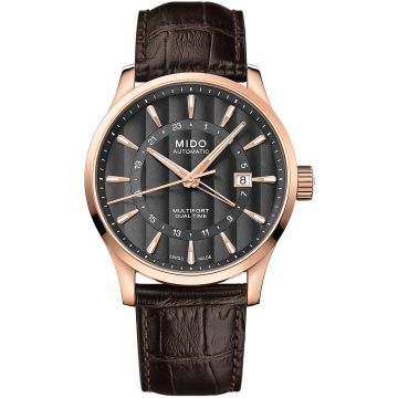 Mido Multifort Dual Time Rose Gold / Grey