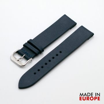 Clip-On Ocean Blue Leather Watch Strap - 18mm