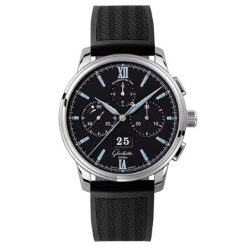 Glashütte Original Senator Chronograph Panorama Date Stainless Steel / Black / Rubber / Folding