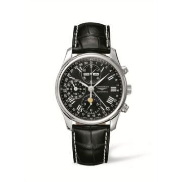 Longines Master Collection 40 Chronograph Calendar Stainless Steel / Black / Strap