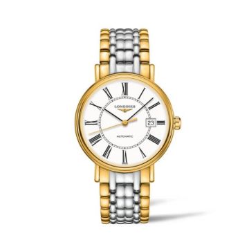Longines Presence 40 Automatic PVD Gold / White - Roman / Bracelet