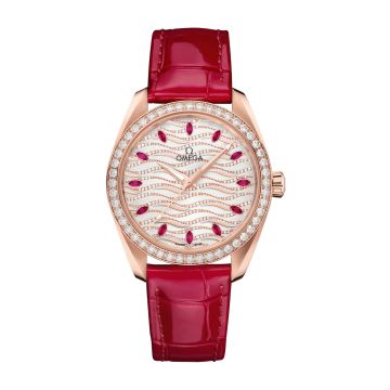 Omega Seamaster Aqua Terra 150M Master Chronometer 38 Sedna Gold / Diamond / Wave Ruby / Alligator