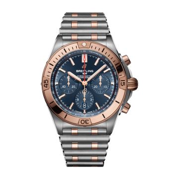 Breitling Chronomat B01 42 Stainless Steel / Red Gold / Blue / Rouleaux