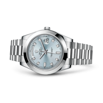 Rolex Day-Date II Platinum Silver Diamonds