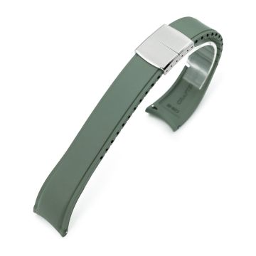 Crafter Blue - CX03 Oliver Green Quick Release Flexi-Curved FKM Rubber Watch Strap - 22mm