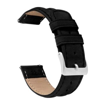 Classic Horween Leather Black Watch Band - 22mm