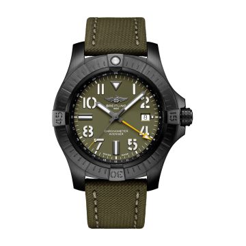 Breitling Avenger Automatic GMT 45 Night Mission / Green / Military / Pin