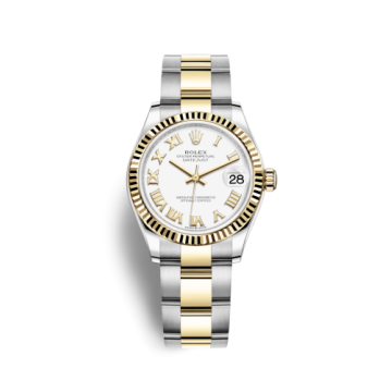 Rolex Datejust 31 Stainless Steel / Yellow Gold / Fluted / White - Roman / Oyster