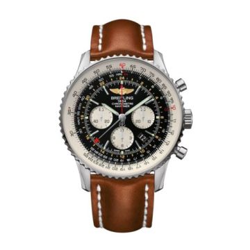 Breitling Navitimer GMT Stainless Steel / Black / Calf / Pin