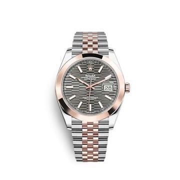 Rolex Datejust 41 Rolesor Everose - Smooth / Jubilee / Slate - Fluted